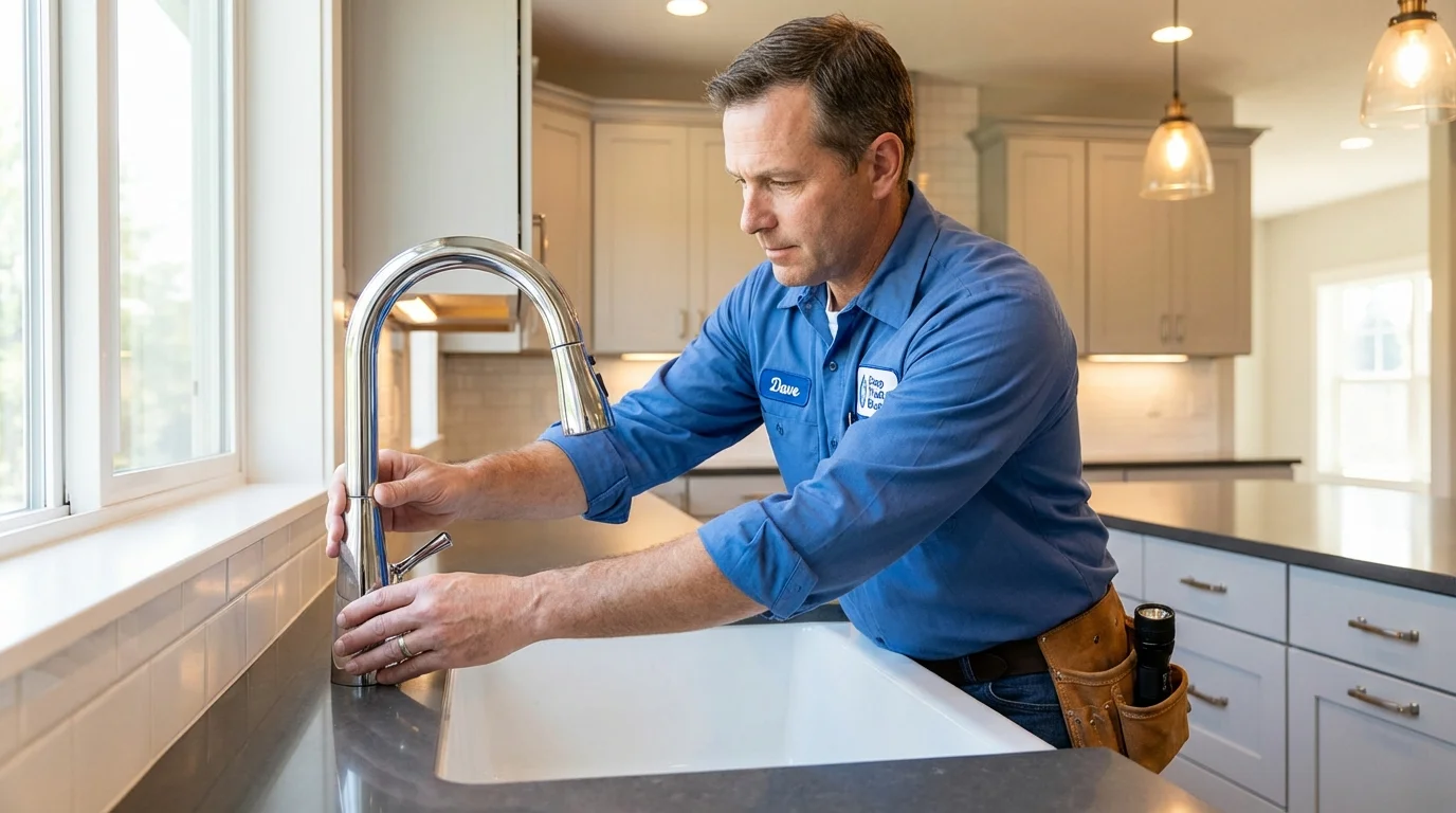 Kitchen faucet installation by Johns Plumbing LLC in Bryan